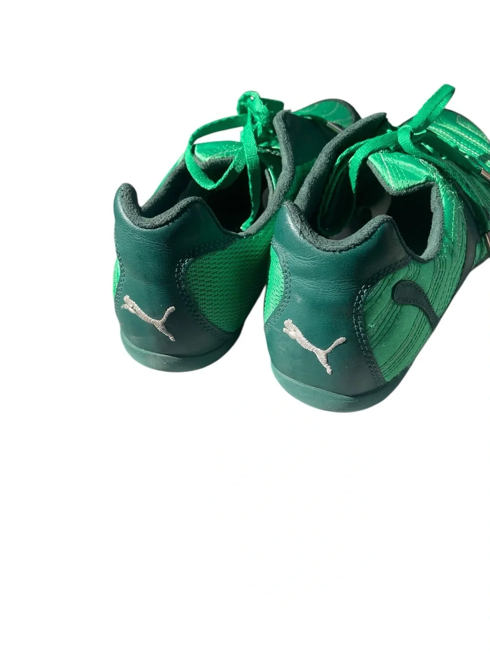 Puma Tekkies Green Low Profile Sneakers Size 8 Leather Soccer Style - Picture 7 of 9